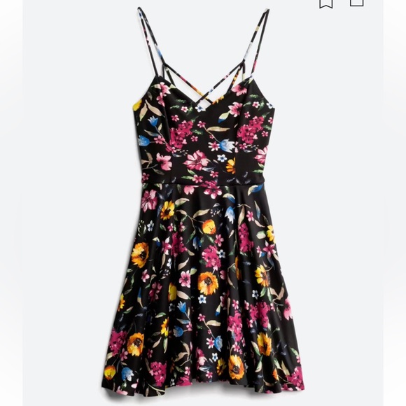 The General Good Dresses & Skirts - The General Good Reign Back Detail Brushed Knit Dress - Black Floral Dress